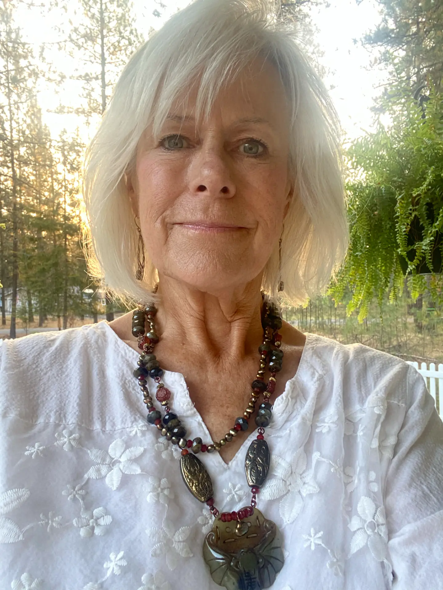Portrait of Carol Hawkins outdoors