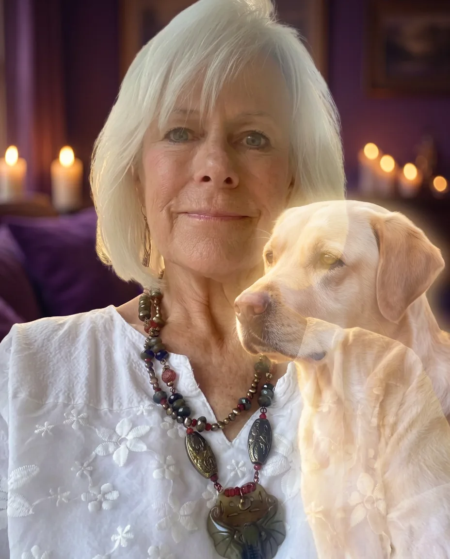 Carol with the spirit of a beloved dog coming to visit its owner
